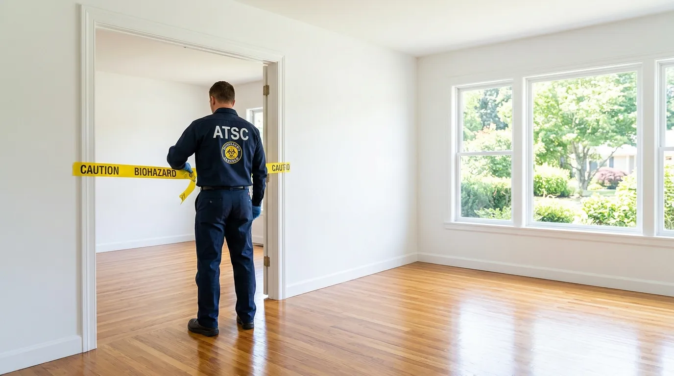 Certified biohazard cleanup crew performing Decomposition Cleanup in Millbrae
